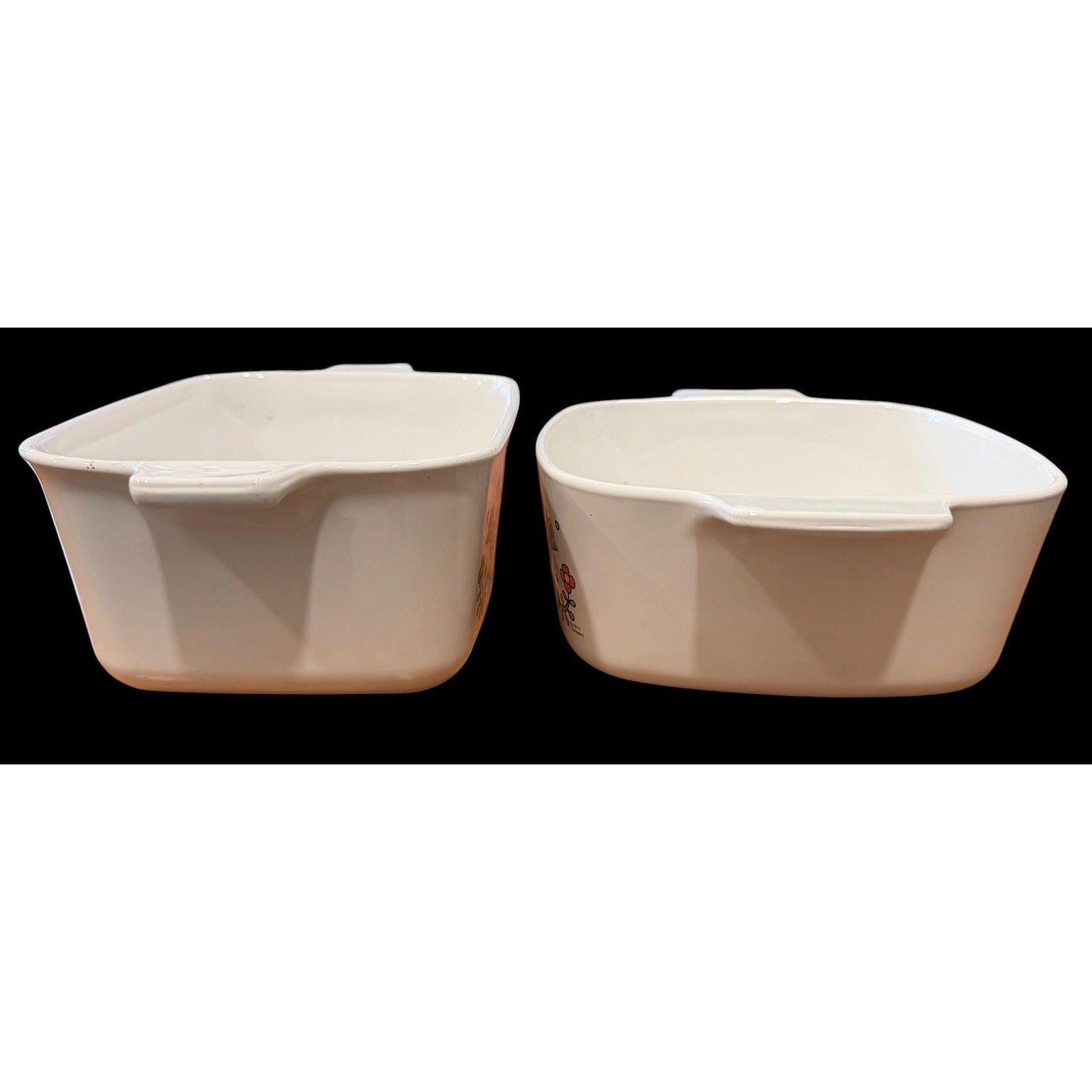Vintage CorningWare Casserole Set: Country Festival Blue Bird Pyroceram Baking Dishes