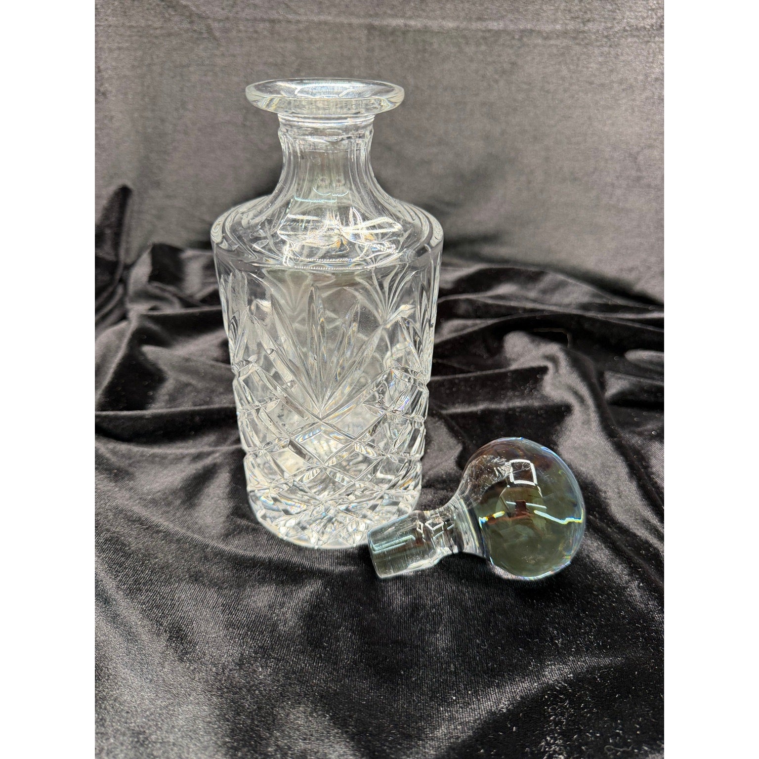 Vintage Imperial Crystal Lead Crystal Decanter with Stopper Barware 10 Inch