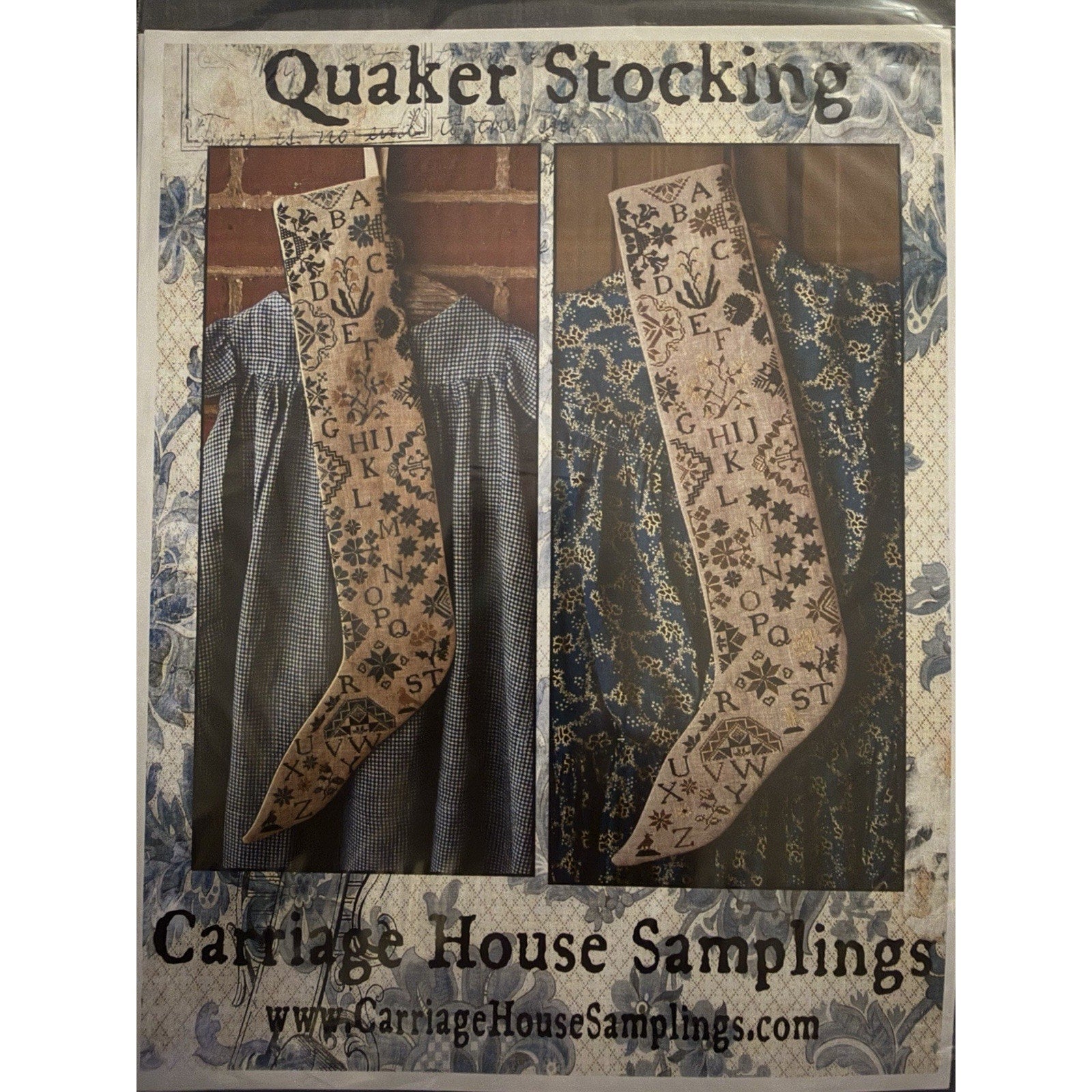 Carriage House Samplings QUAKER STOCKING Sampler Cross Stitch Pattern 2005