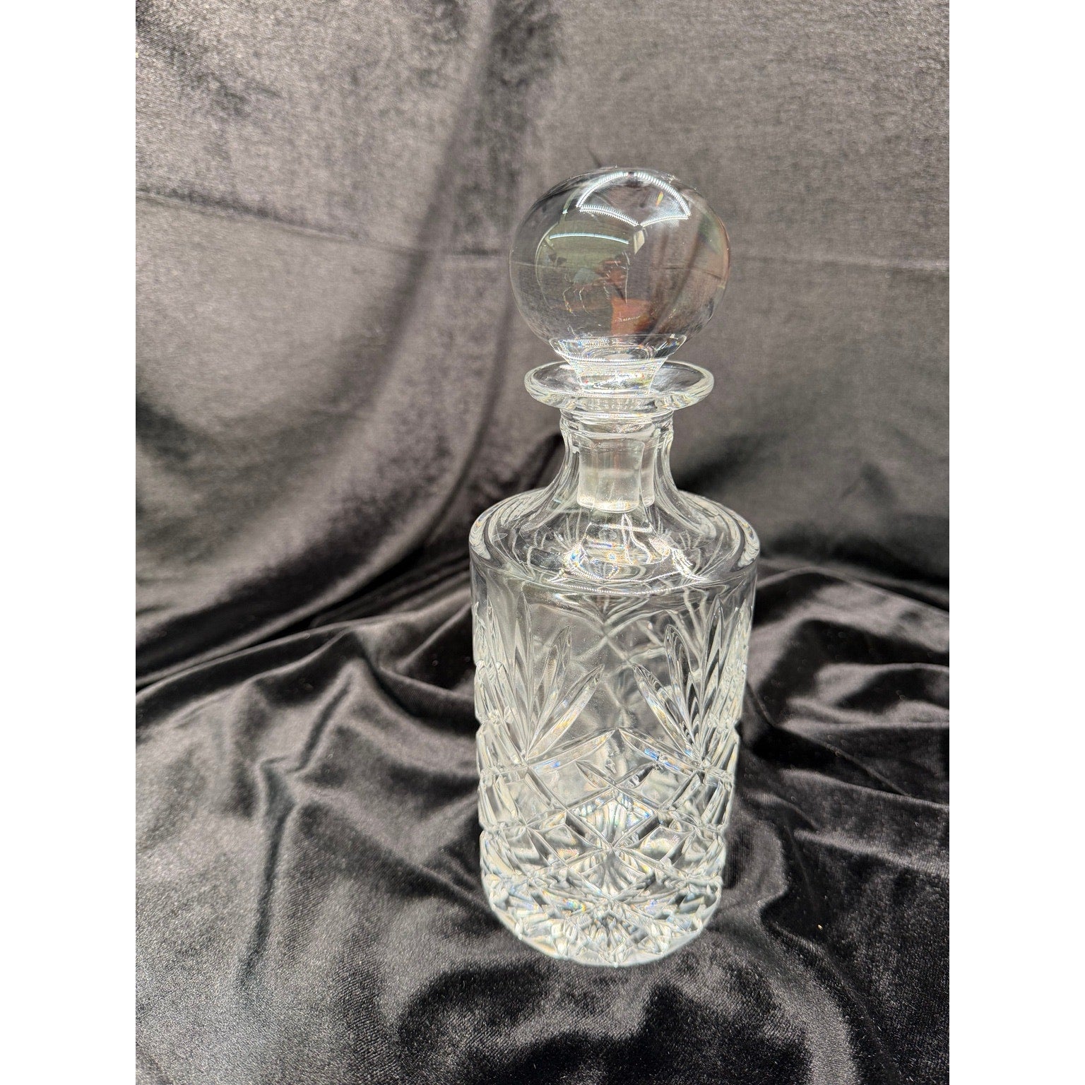 Vintage Imperial Crystal Lead Crystal Decanter with Stopper Barware 10 Inch