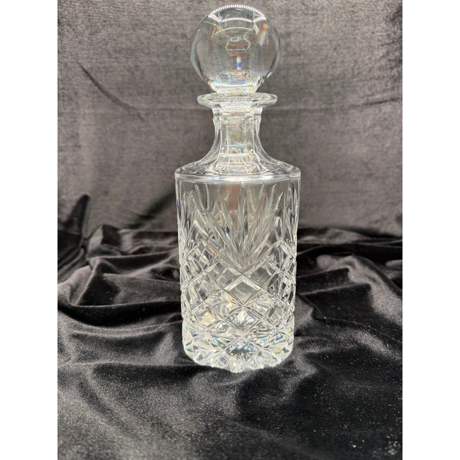 Vintage Imperial Crystal Lead Crystal Decanter with Stopper Barware 10 Inch