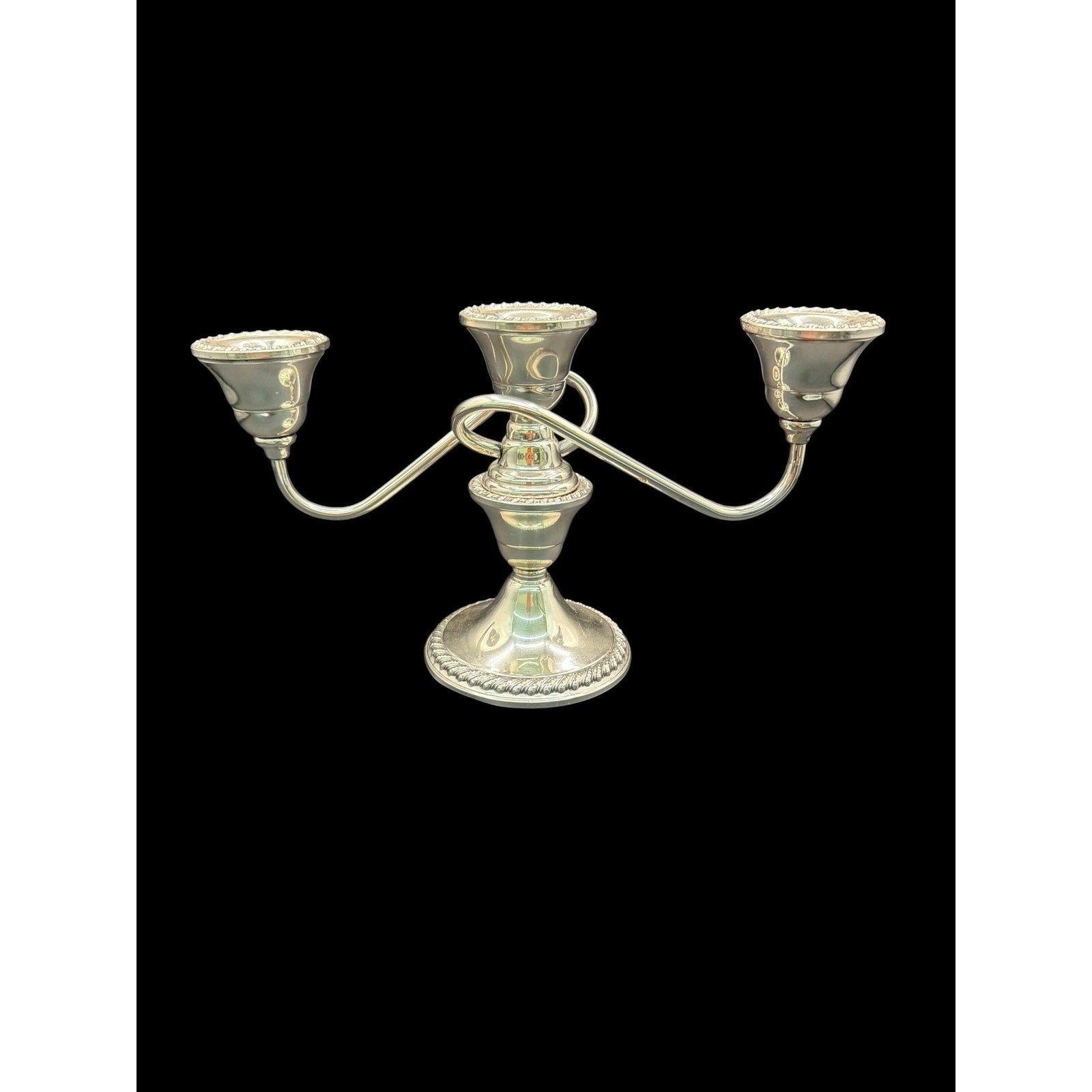 Vintage Rogers Sterling Silver Weighted Reinforced Candelabra Pair