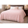 Vintage Pink Chenille Bedspread 88x94 Full Queen Fringe