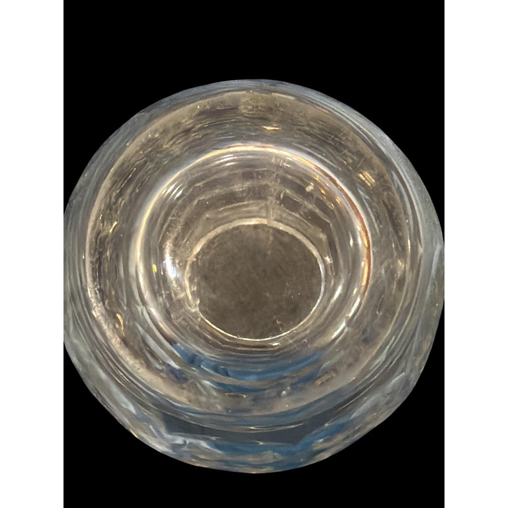 Vintage Kagami Crystal Vase, Heavy Cut Japanese Art Glass, Mid Century Modern
