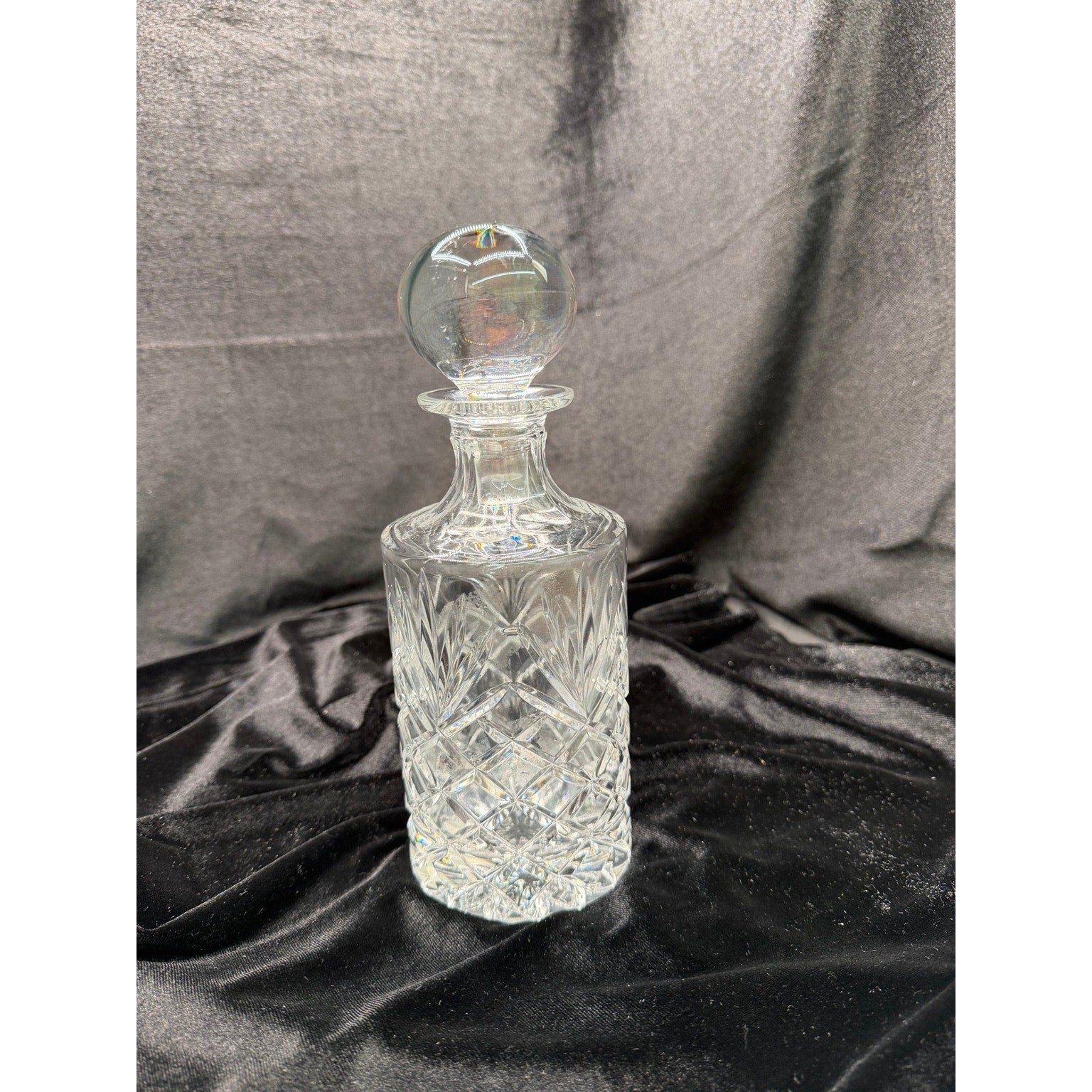 Vintage Imperial Crystal Lead Crystal Decanter with Stopper Barware 10 Inch
