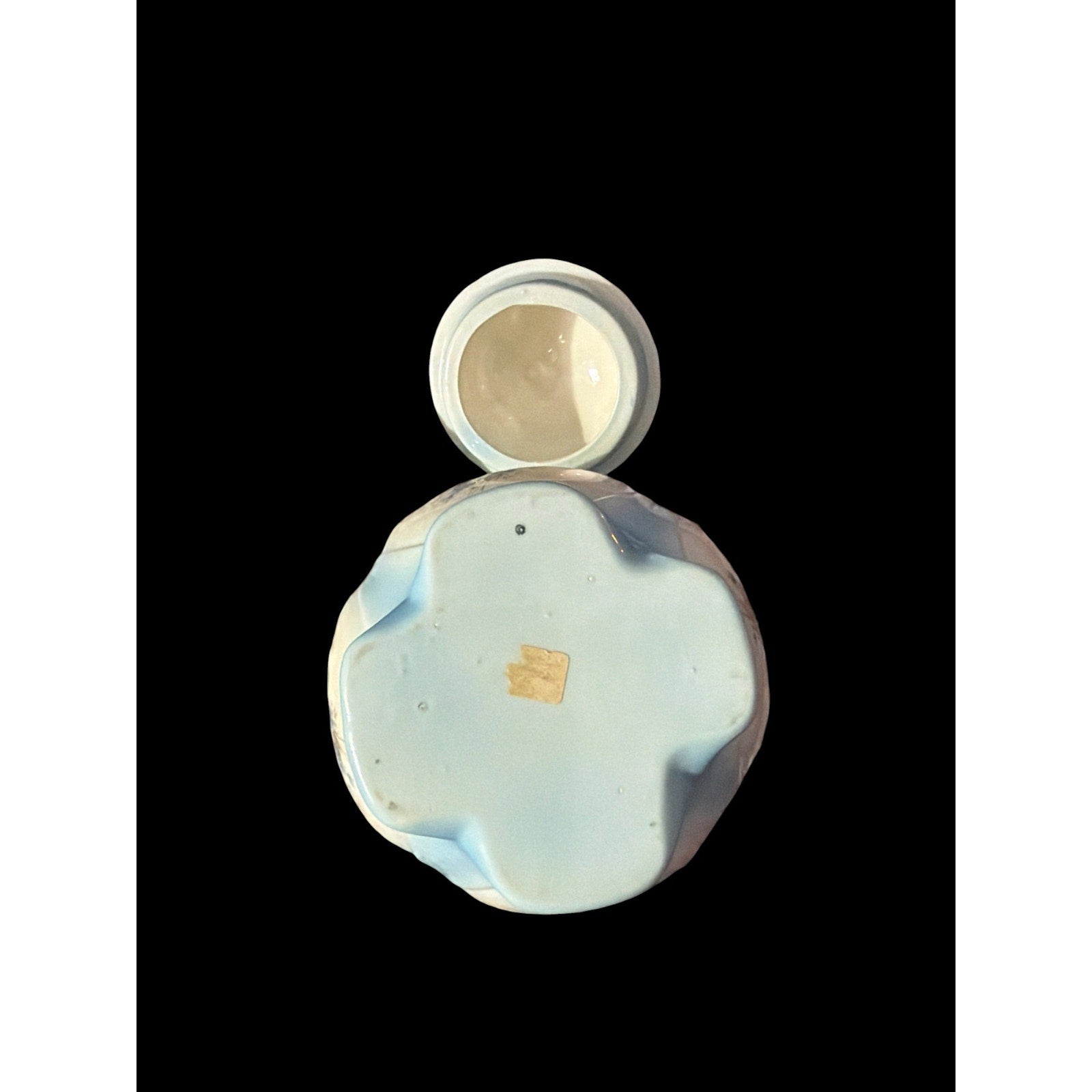 Vintage Blue Floral Biscuit Barrel Cookie Jar Covered Ceramic Canister Cottage
