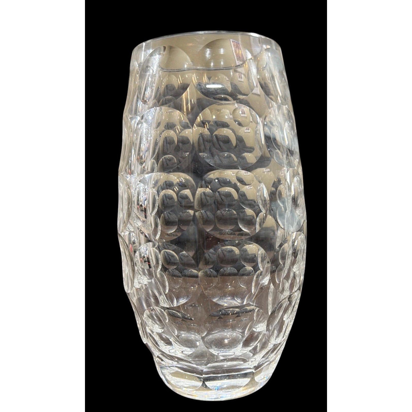 Vintage Kagami Crystal Vase, Heavy Cut Japanese Art Glass, Mid Century Modern