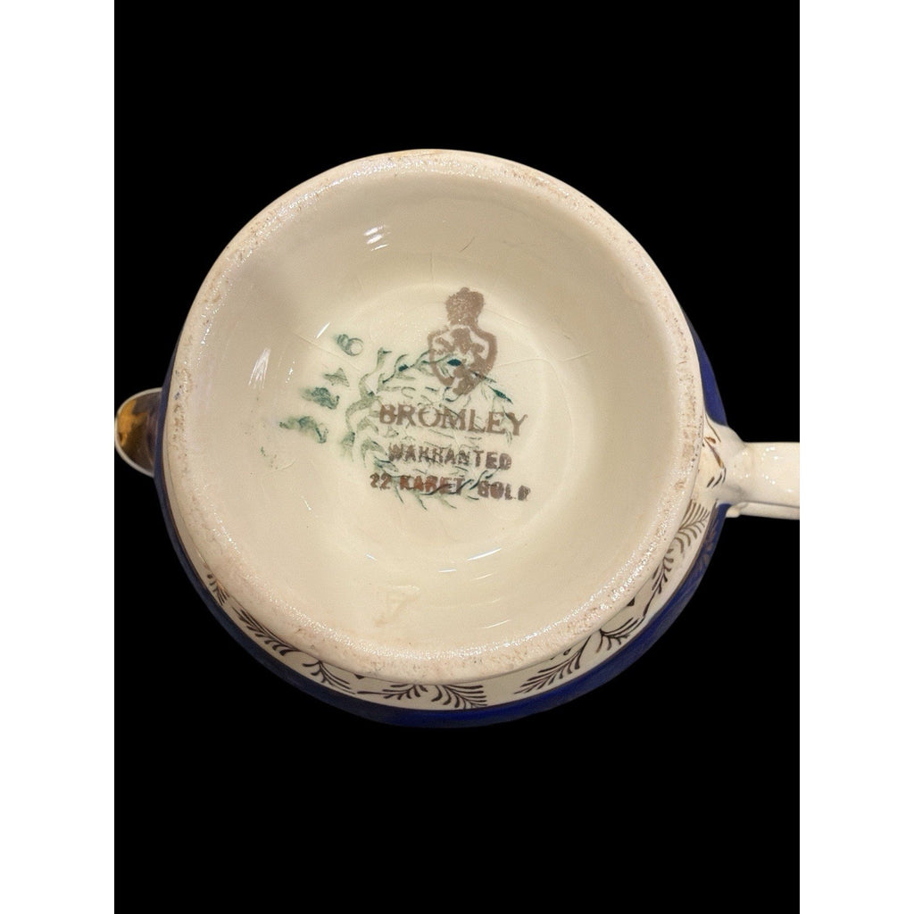 Vintage Taylor Smith & Taylor Bromley Creamer Cobalt Blue 22K Gold USA