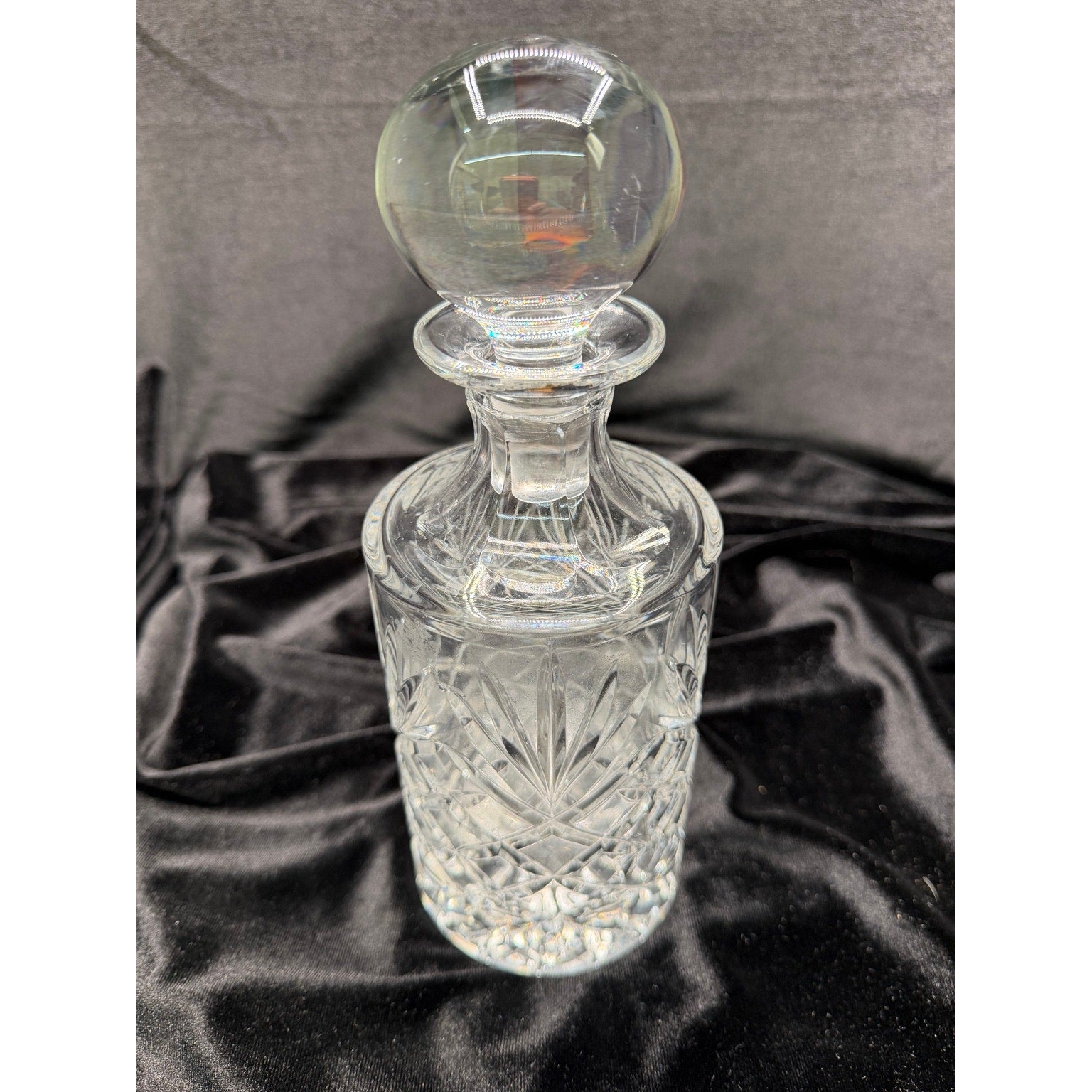 Vintage Imperial Crystal Lead Crystal Decanter with Stopper Barware 10 Inch