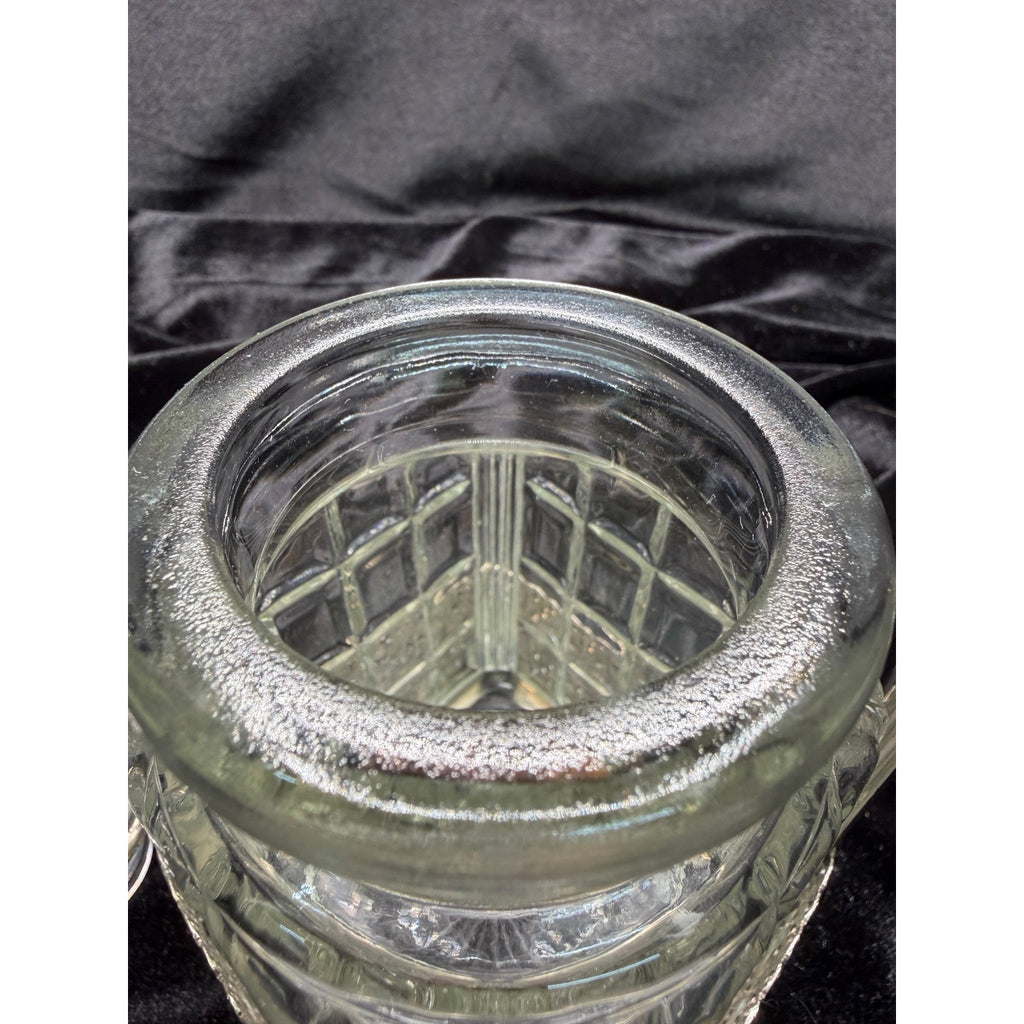 Vintage English Silver Plate Pickle Jar Stand w Fork Made in England