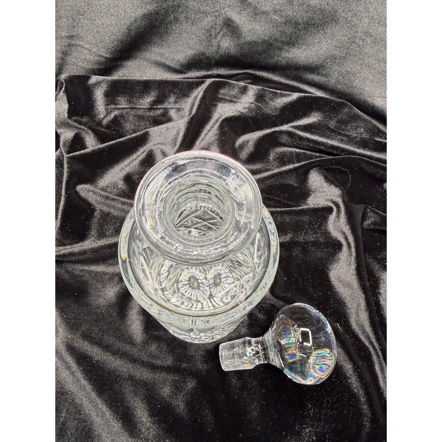Vintage Imperial Crystal Lead Crystal Decanter with Stopper Barware 10 Inch